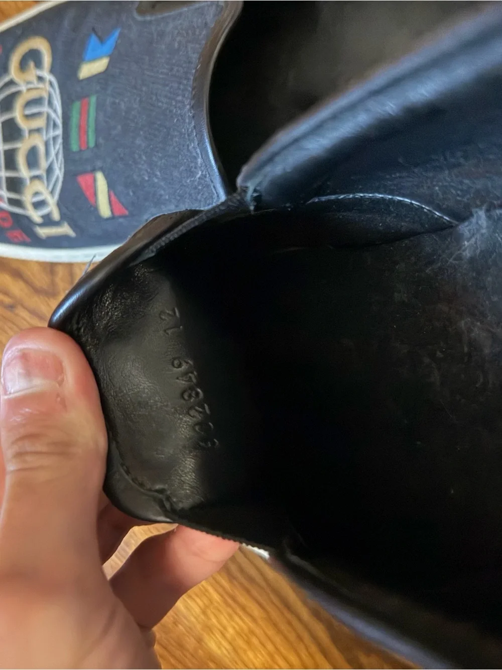 Gucci Black Canvas Worldwide Embroidered Slip-Ons with Multicolor Flags